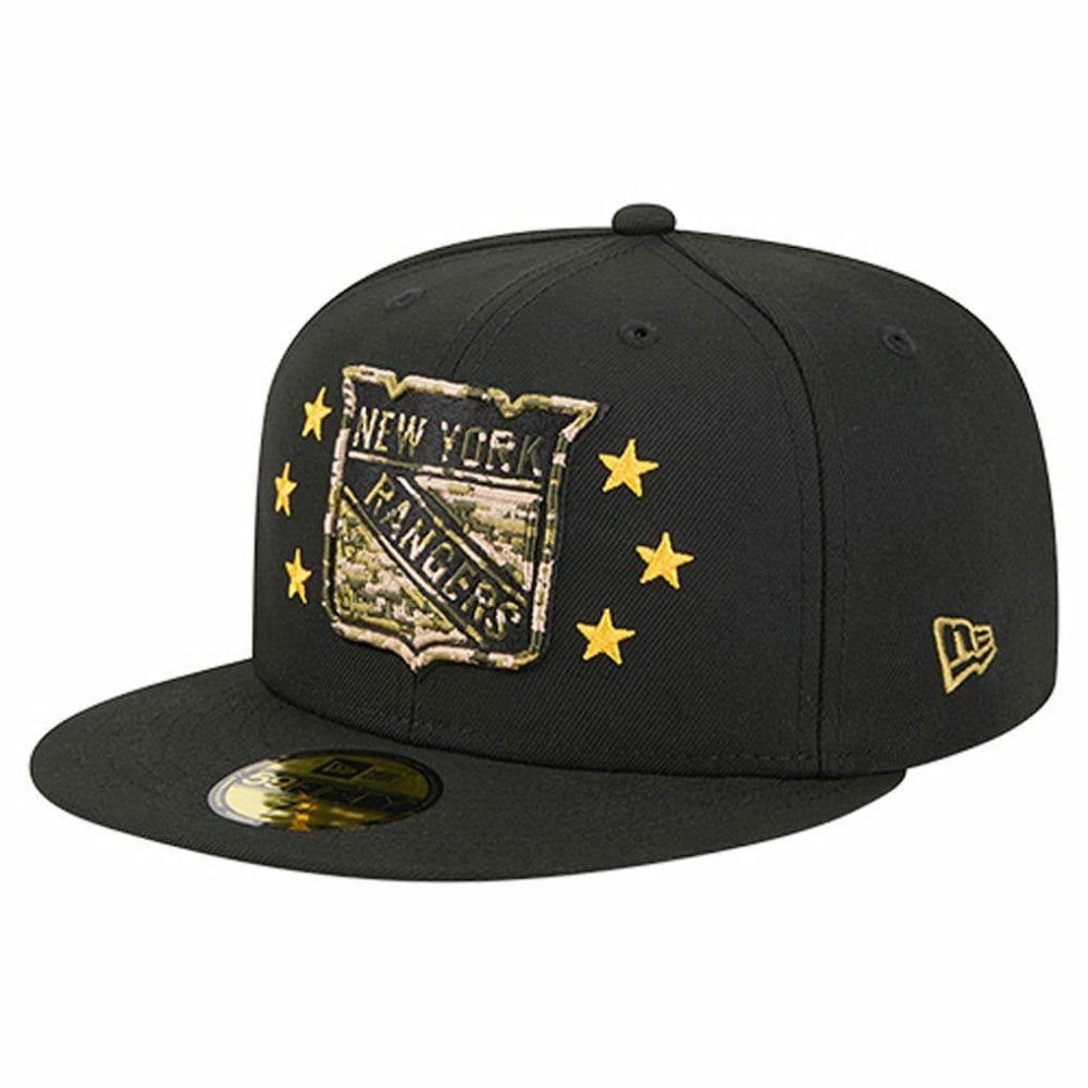 New York Rangers New Era Military Appreciation Digital Camo Stars 59FIFTY Fitted Hat - Black | US 203156204