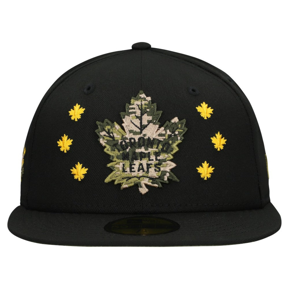 Toronto Maple Leafs New Era Military Appreciation Digital Camo Stars 59FIFTY Fitted Hat - Black | US 203156206