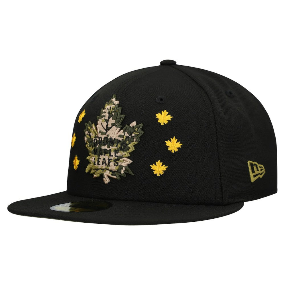 Toronto Maple Leafs New Era Military Appreciation Digital Camo Stars 59FIFTY Fitted Hat - Black | US 203156206