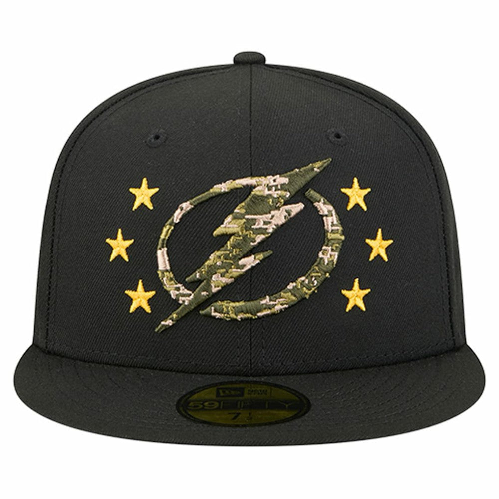 Tampa Bay Lightning New Era Military Appreciation Digital Camo Stars 59FIFTY Fitted Hat - Black | US 203156208