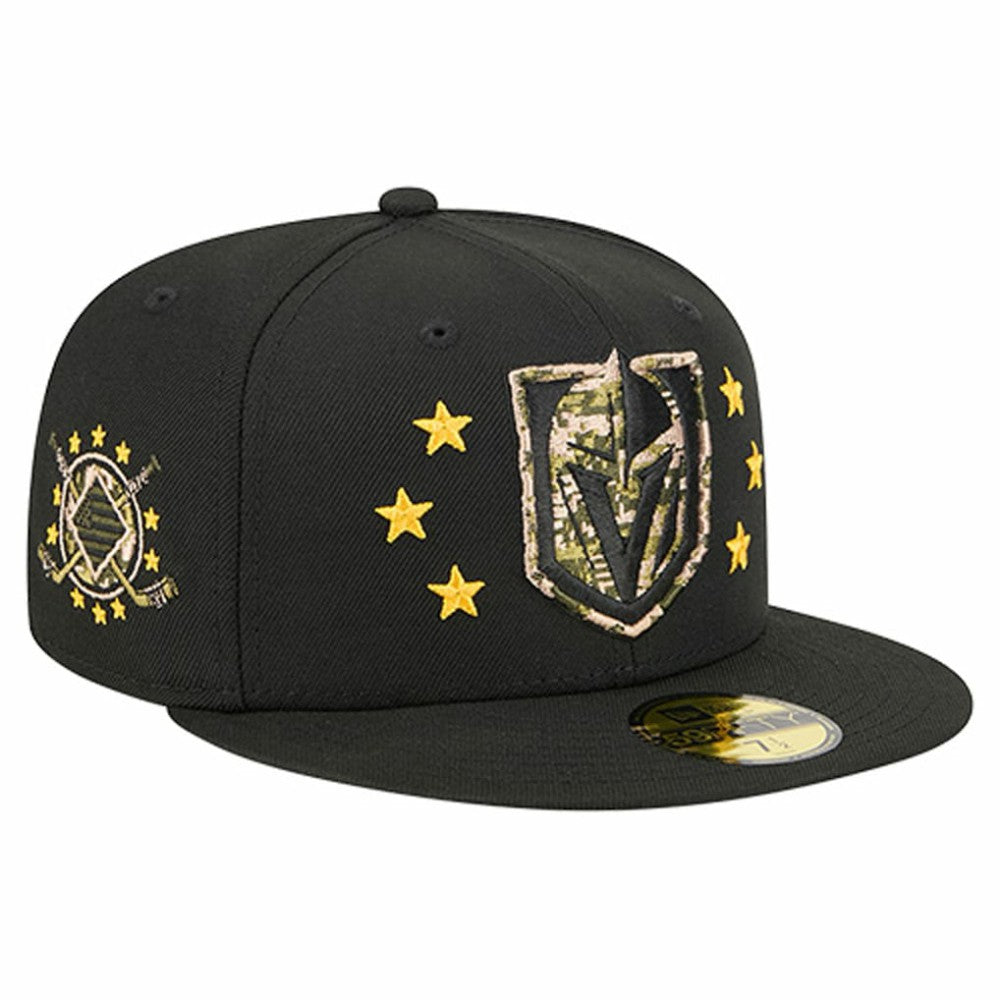Vegas Golden Knights New Era Military Appreciation Digital Camo Stars 59FIFTY Fitted Hat - Black | US 203156210