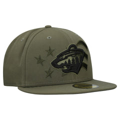 Minnesota Wild New Era Military Appreciation Flag 59FIFTY Fitted Hat - Olive | US 203156212