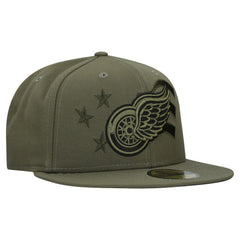 Detroit Red Wings New Era Military Appreciation Flag 59FIFTY Fitted Hat - Olive | US 203156216