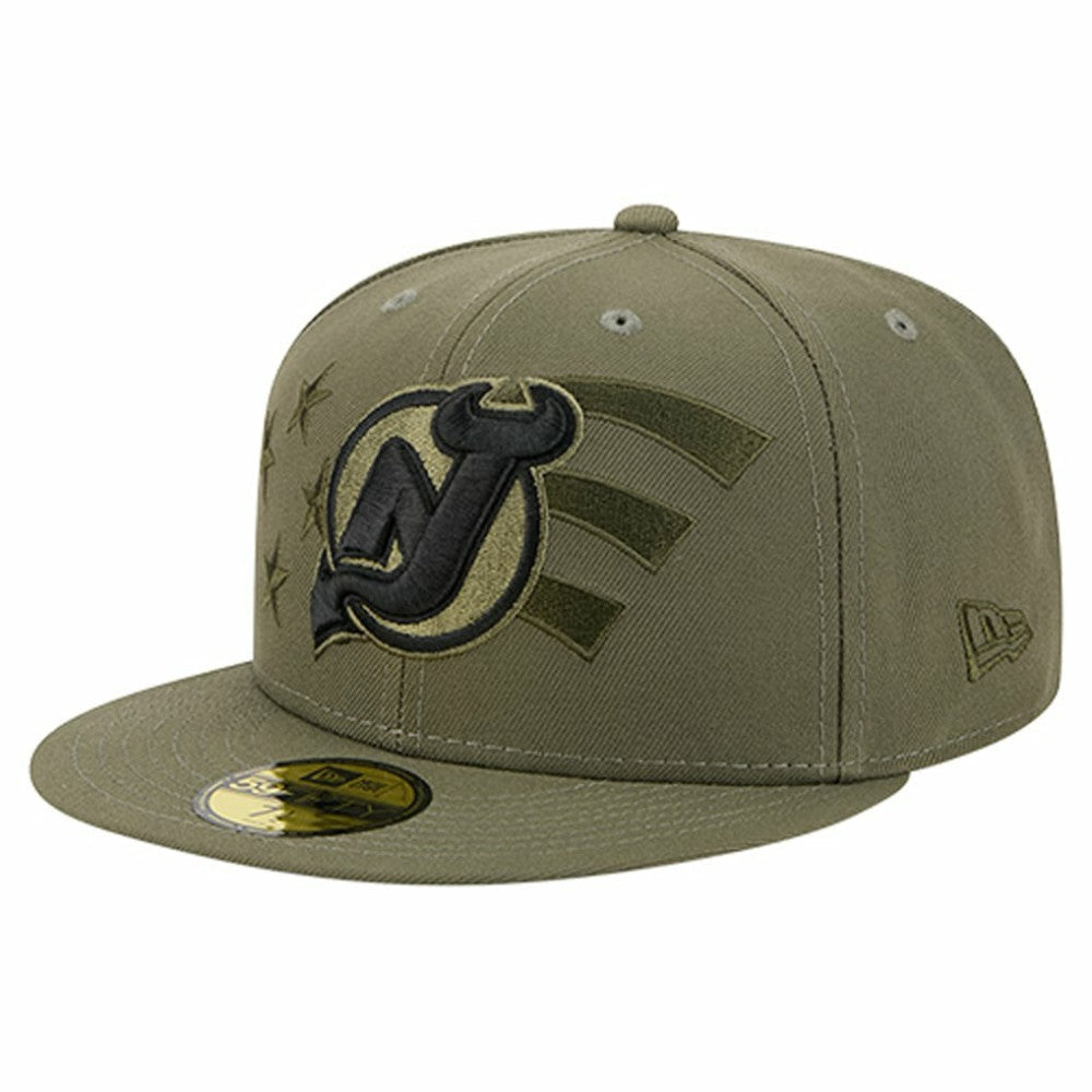 New Jersey Devils New Era Military Appreciation Flag 59FIFTY Fitted Hat - Olive | US 203156219