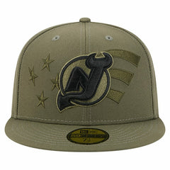 New Jersey Devils New Era Military Appreciation Flag 59FIFTY Fitted Hat - Olive | US 203156219