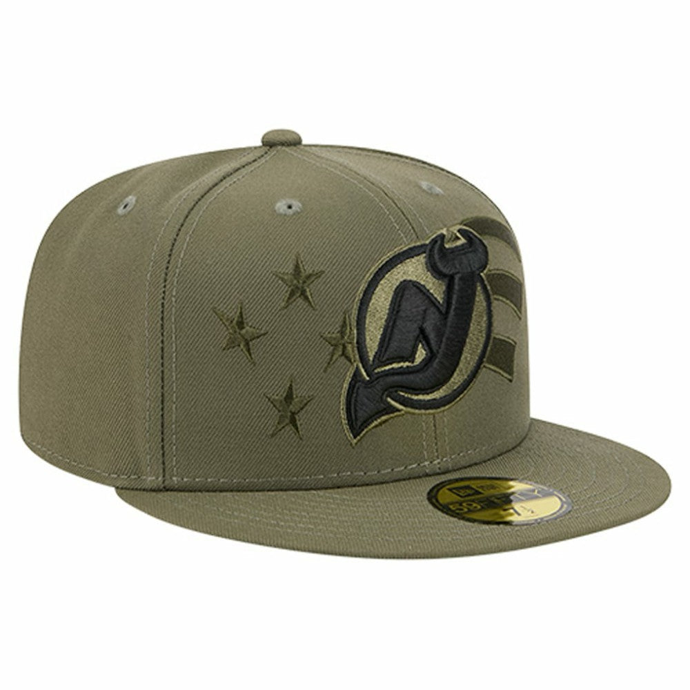 New Jersey Devils New Era Military Appreciation Flag 59FIFTY Fitted Hat - Olive | US 203156219