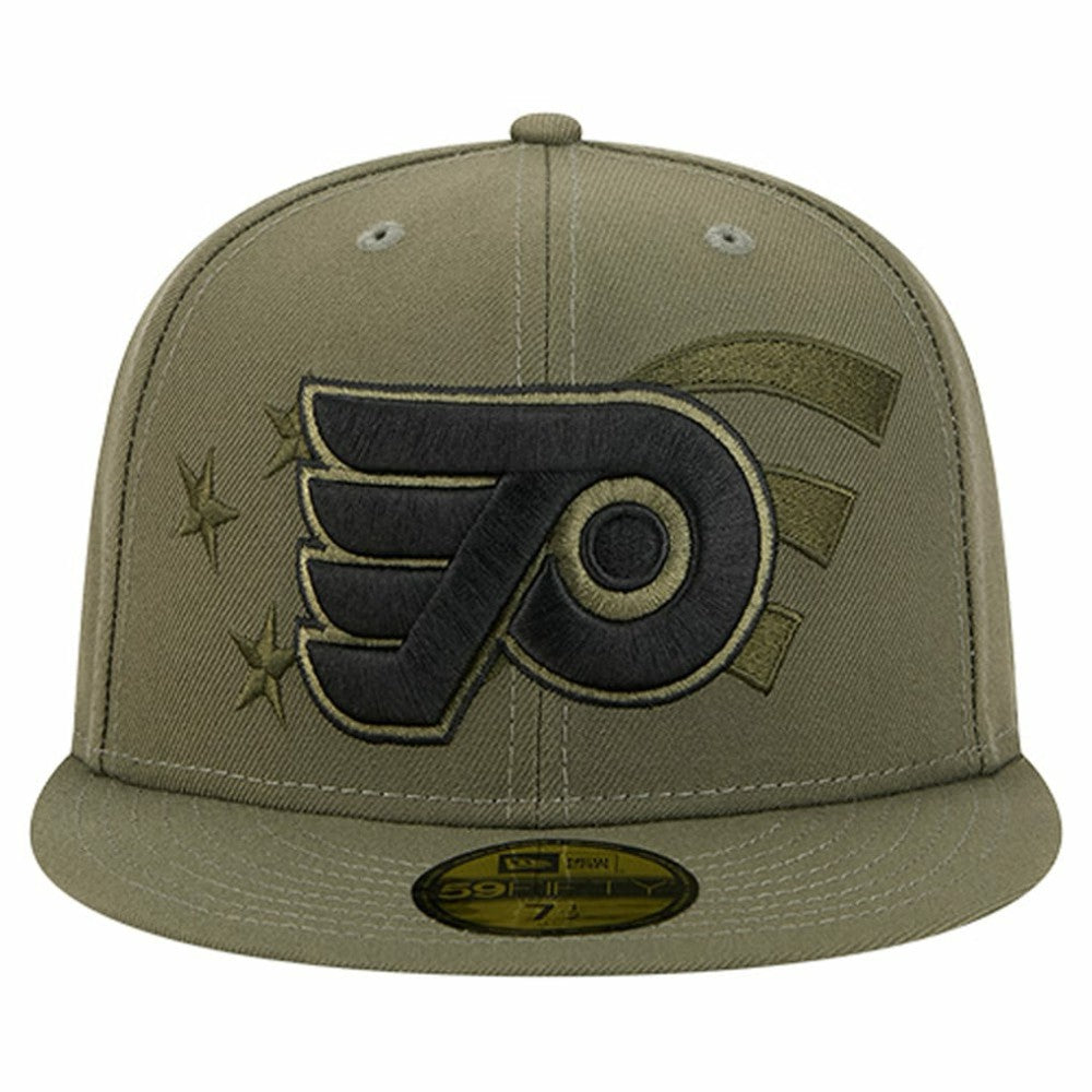 Philadelphia Flyers New Era Military Appreciation Flag 59FIFTY Fitted Hat - Olive | US 203156220