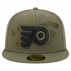 Philadelphia Flyers New Era Military Appreciation Flag 59FIFTY Fitted Hat - Olive | US 203156220