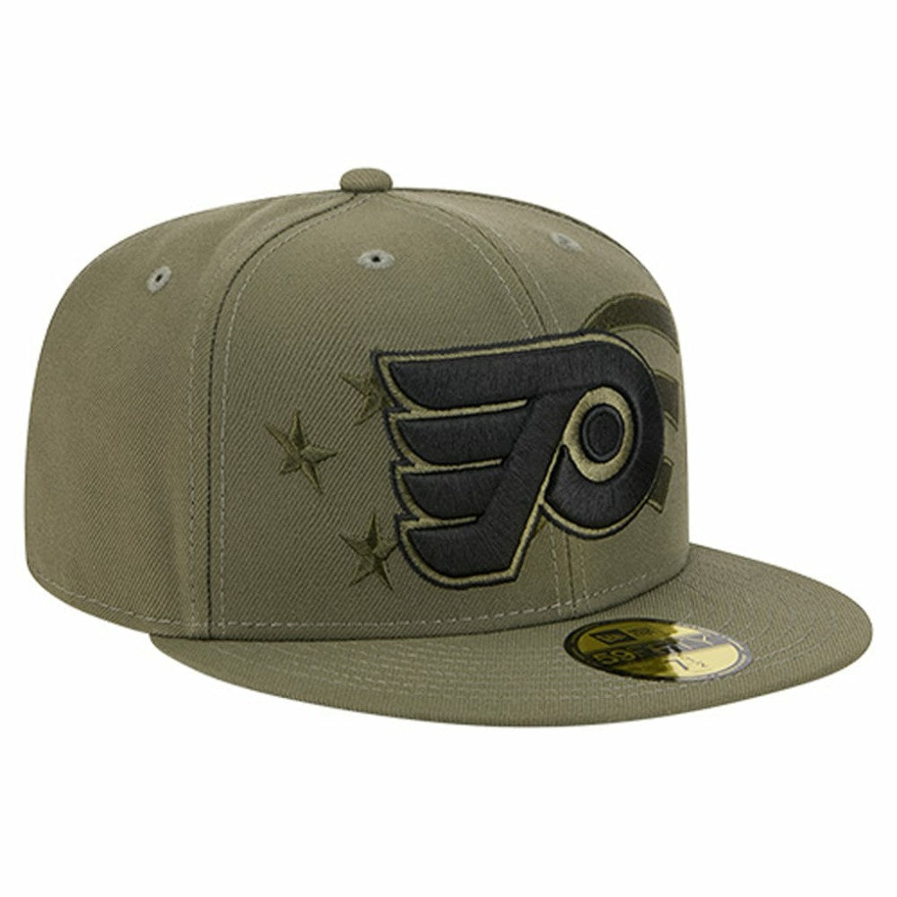 Philadelphia Flyers New Era Military Appreciation Flag 59FIFTY Fitted Hat - Olive | US 203156220