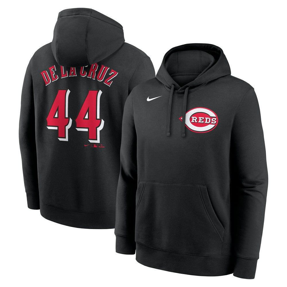Elly De La Cruz Cincinnati Reds Nike Player Name & Number Club Fleece Pullover Hoodie - Black Hoodies