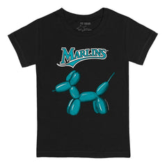 Miami Marlins Tiny Turnip Youth Balloon Dog T-Shirt - Black T-shirts