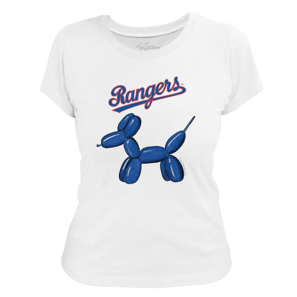 Texas Rangers Tiny Turnip Women's Balloon Dog T-Shirt - White T-shirts