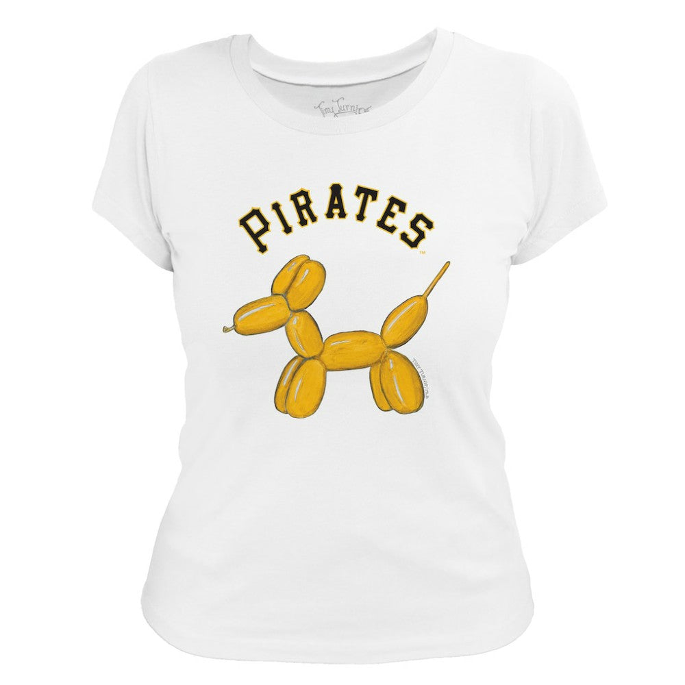 Pittsburgh Pirates Tiny Turnip Women's Balloon Dog T-Shirt - White T-shirts