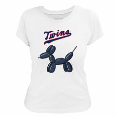 Minnesota Twins Tiny Turnip Women's Balloon Dog T-Shirt - White T-shirts