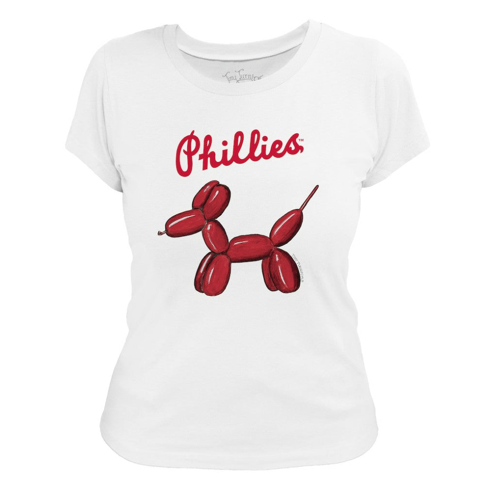 Philadelphia Phillies Tiny Turnip Women's Balloon Dog T-Shirt - White T-shirts