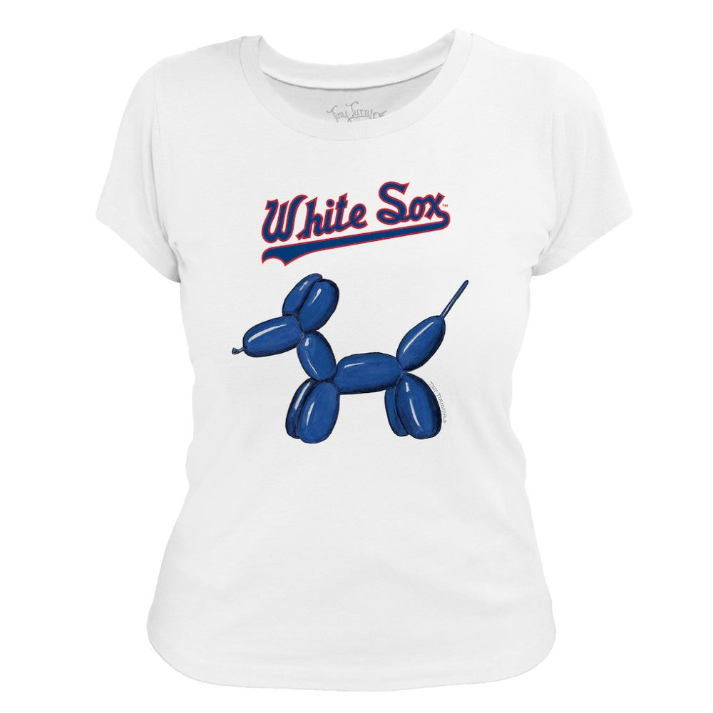 Chicago White Sox Tiny Turnip Women's Balloon Dog T-Shirt - White T-shirts