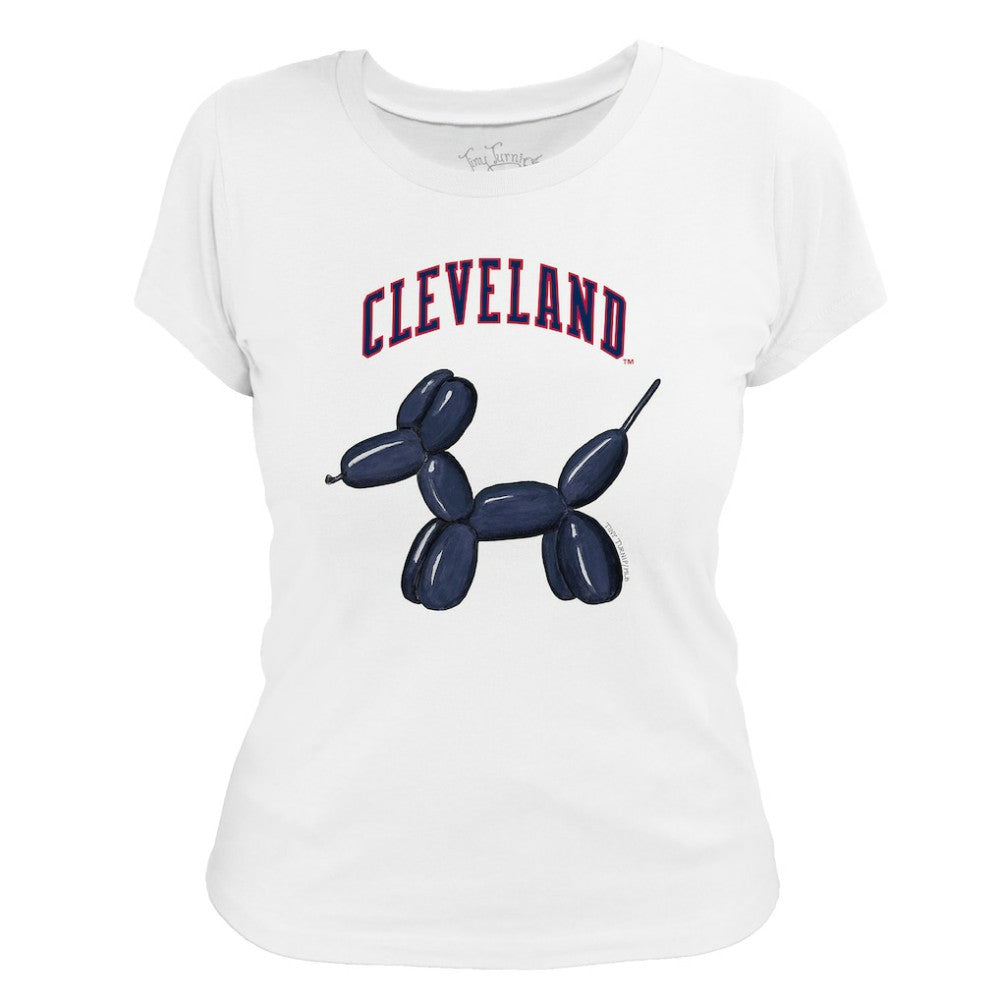 Cleveland Guardians Tiny Turnip Women's Balloon Dog T-Shirt - White T-shirts