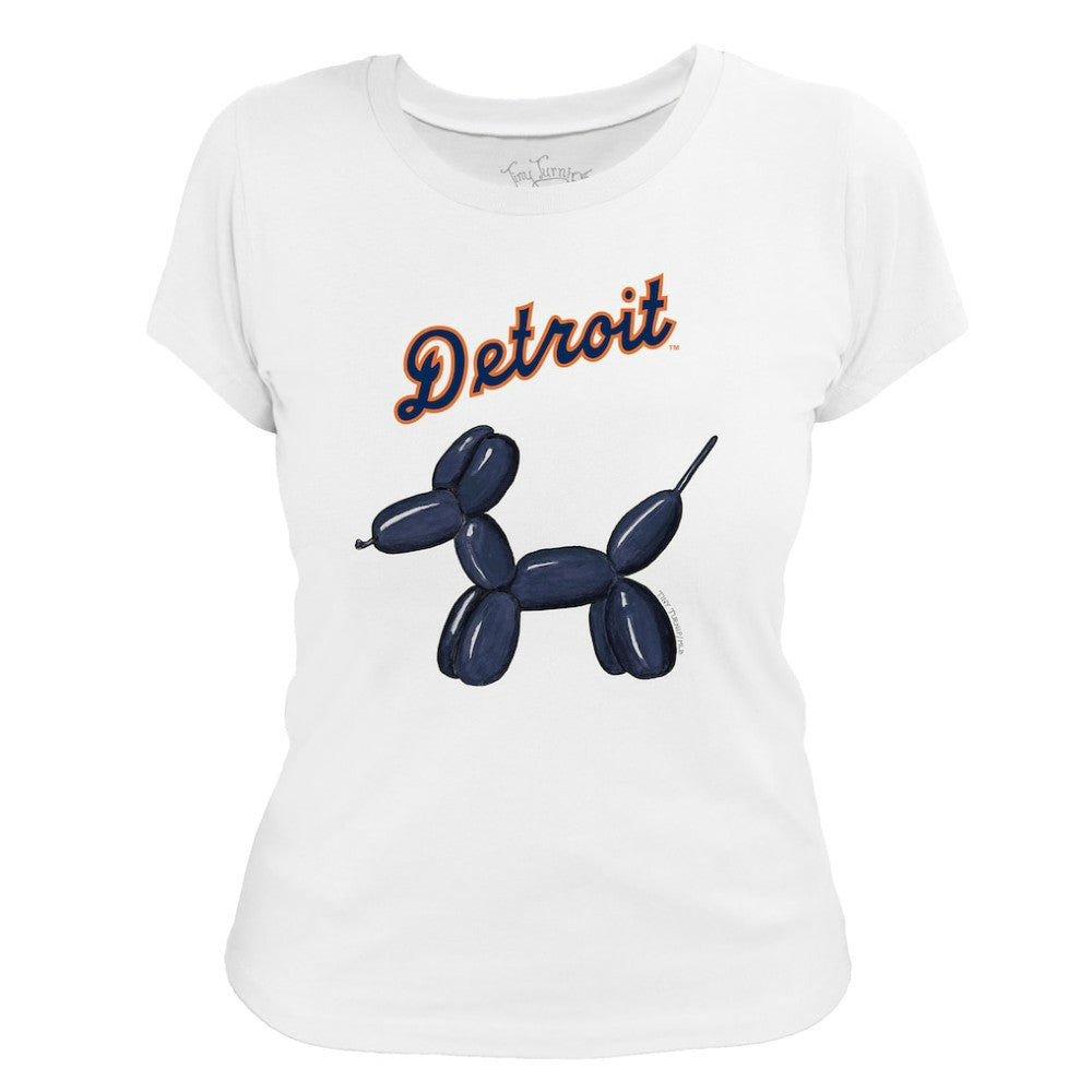 Detroit Tigers Tiny Turnip Women's Balloon Dog T-Shirt - White T-shirts