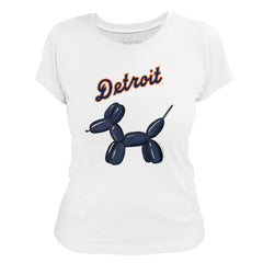 Detroit Tigers Tiny Turnip Women's Balloon Dog T-Shirt - White T-shirts
