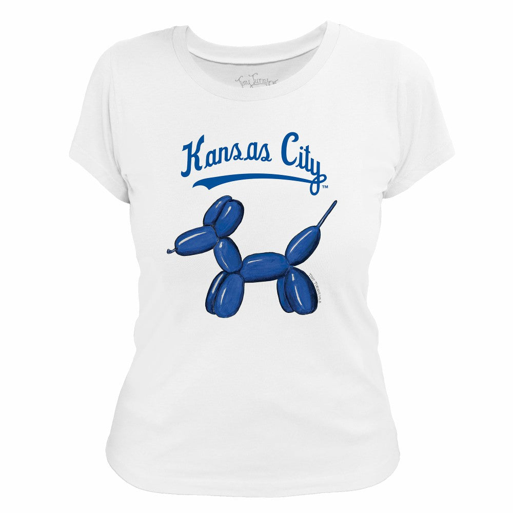 Kansas City Royals Tiny Turnip Women's Balloon Dog T-Shirt - White T-shirts