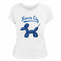 Kansas City Royals Tiny Turnip Women's Balloon Dog T-Shirt - White T-shirts