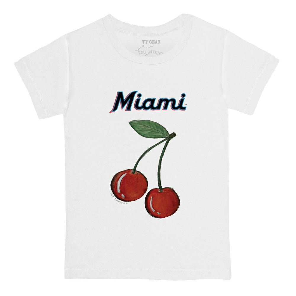 Miami Marlins Tiny Turnip  Youth Cherries T-Shirt - White T-shirts