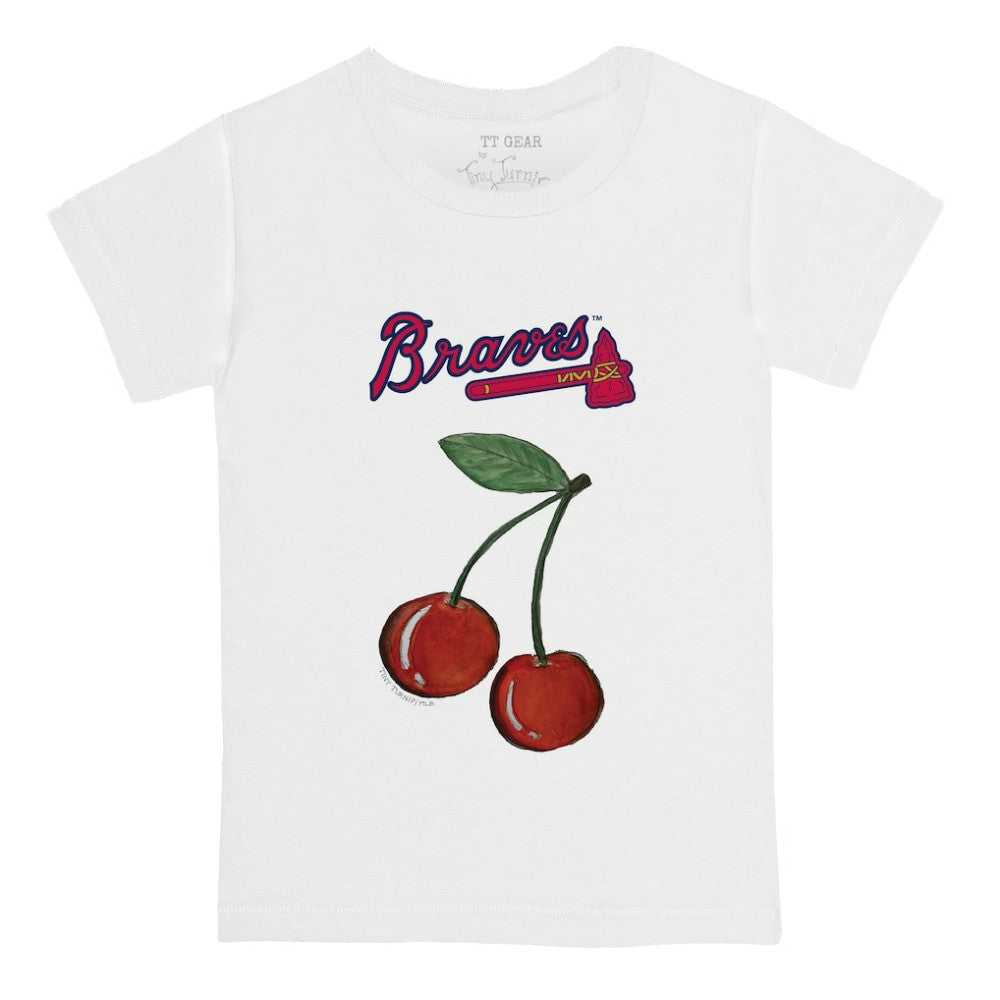 Atlanta Braves Tiny Turnip  Youth Cherries T-Shirt - White T-shirts