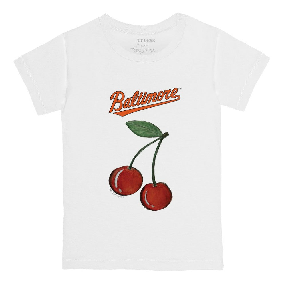 Baltimore Orioles Tiny Turnip  Youth Cherries T-Shirt - White T-shirts