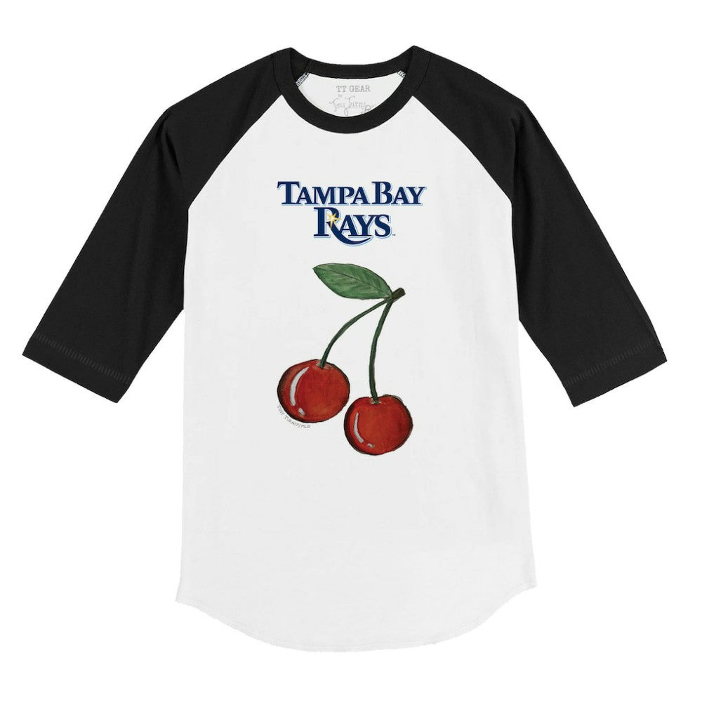 Tampa Bay Rays Tiny Turnip Youth Cherries 3/4-Sleeve Raglan Baseball T-Shirt - White T-shirts
