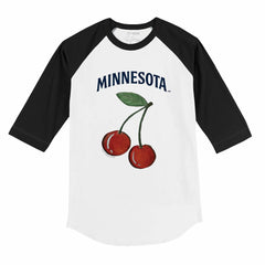 Minnesota Twins Tiny Turnip Youth Cherries 3/4-Sleeve Raglan Baseball T-Shirt - White T-shirts