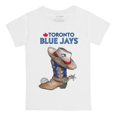 Toronto Blue Jays Tiny Turnip Youth Cowboy Boot T-Shirt - White T-shirts
