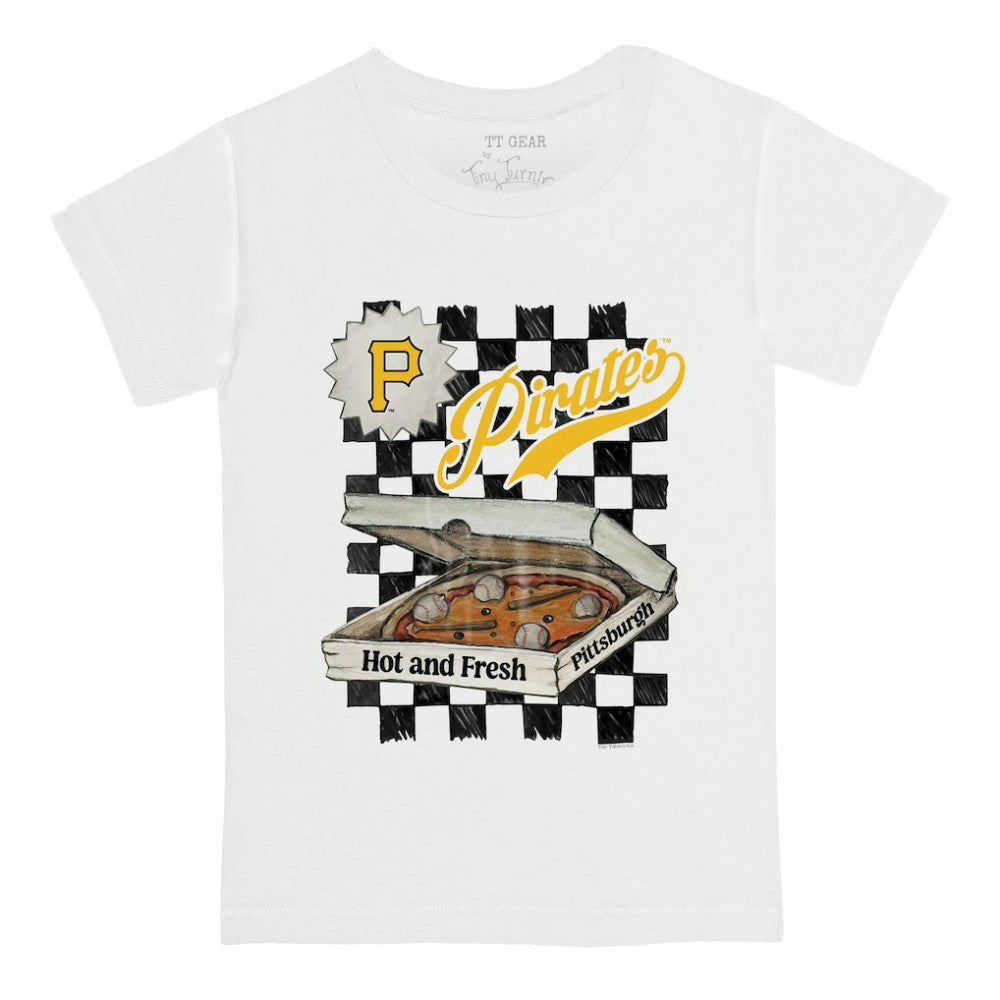 Pittsburgh Pirates Tiny Turnip Youth Pizza T-Shirt - White T-shirts