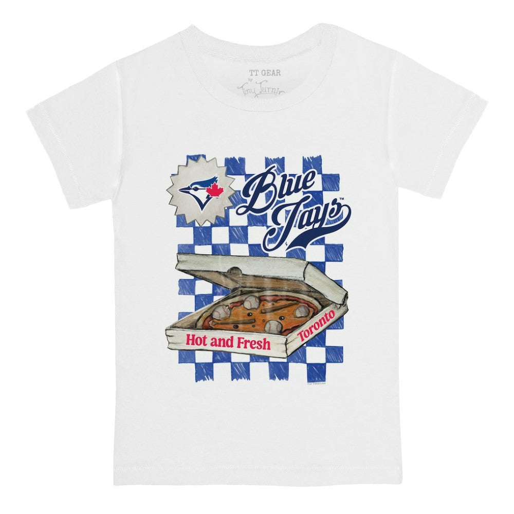 Toronto Blue Jays Tiny Turnip Youth Pizza T-Shirt - White T-shirts