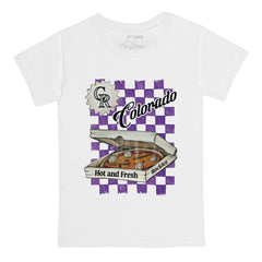 Colorado Rockies Tiny Turnip Youth Pizza T-Shirt - White T-shirts