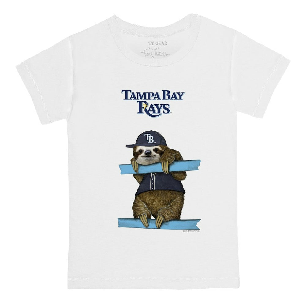 Tampa Bay Rays Tiny Turnip Youth Sloth T-Shirt - White T-shirts