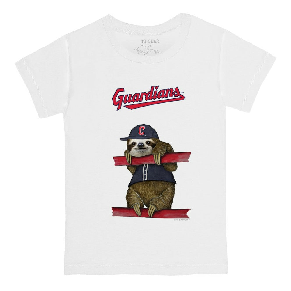 Cleveland Guardians Tiny Turnip Youth Sloth T-Shirt - White T-shirts