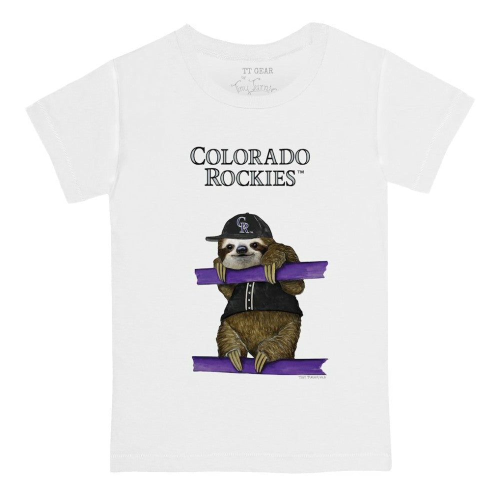 Colorado Rockies Tiny Turnip Youth Sloth T-Shirt - White T-shirts