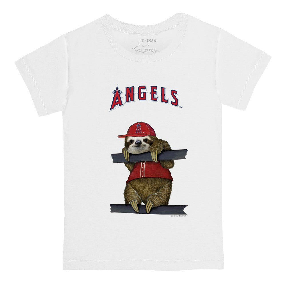 Los Angeles Angels Tiny Turnip Youth Sloth T-Shirt - White T-shirts