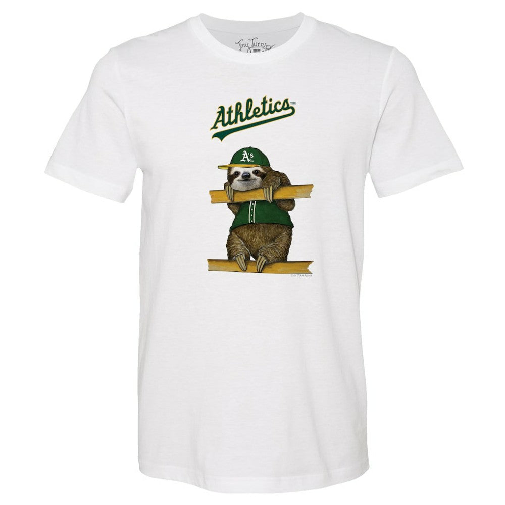 Athletics Tiny Turnip Unisex Sloth T-Shirt - White T-shirts