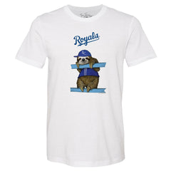 Kansas City Royals Tiny Turnip Unisex Sloth T-Shirt - White T-shirts