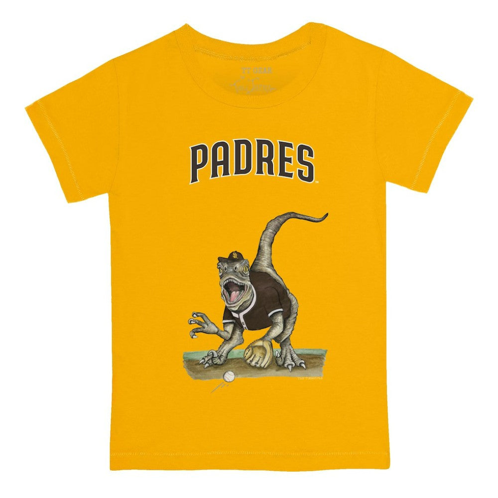 San Diego Padres Tiny Turnip Youth Velociraptor T-Shirt - Gold T-shirts