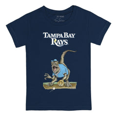 Tampa Bay Rays Tiny Turnip Youth Velociraptor T-Shirt - Navy T-shirts
