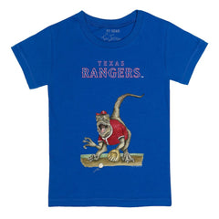 Texas Rangers Tiny Turnip Youth Velociraptor T-Shirt - Royal T-shirts