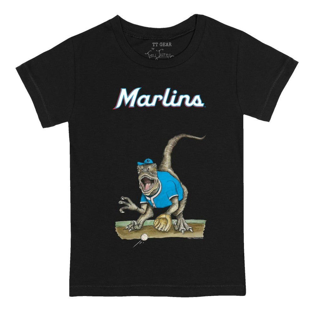 Miami Marlins Tiny Turnip Youth Velociraptor T-Shirt - Black T-shirts