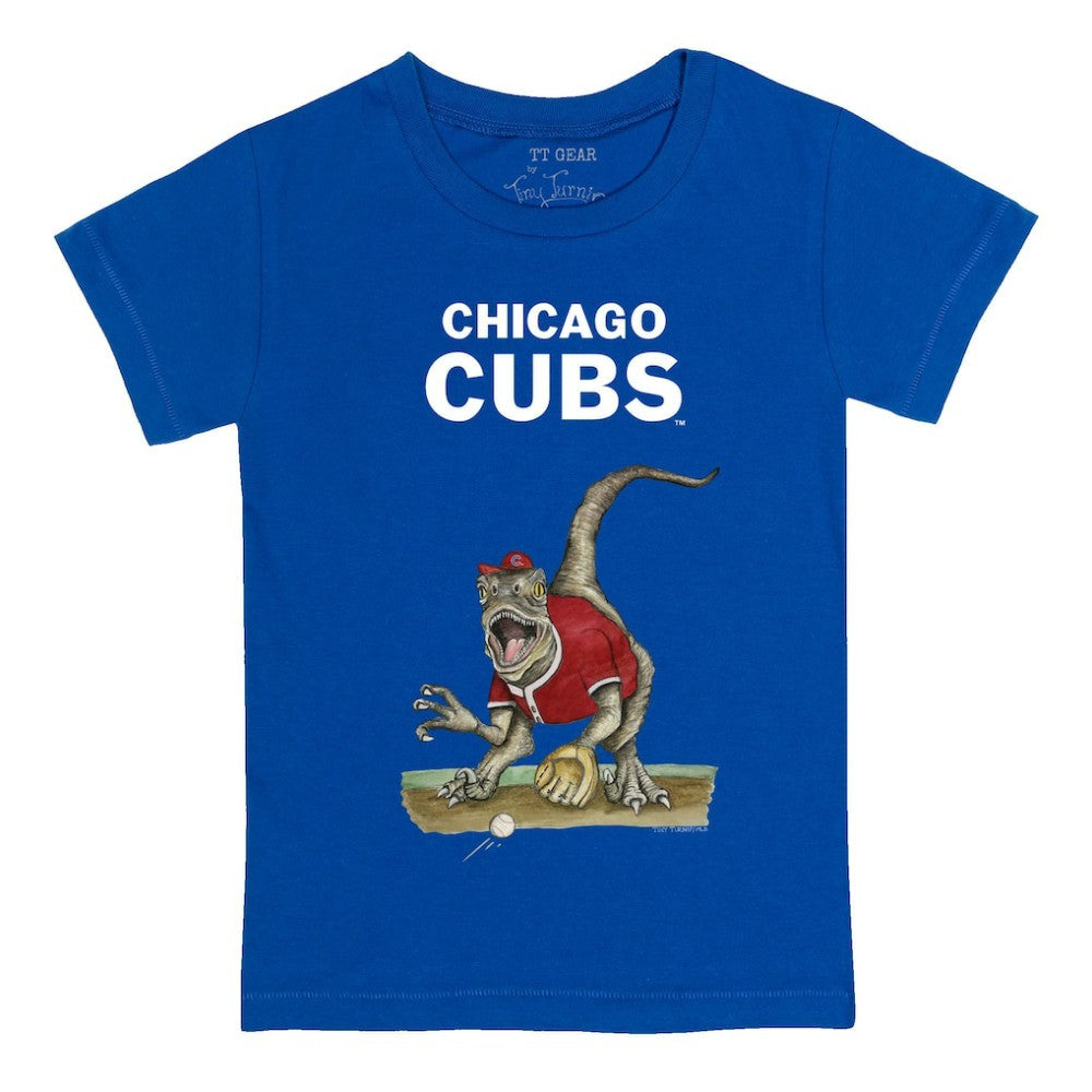 Chicago Cubs Tiny Turnip Youth Velociraptor T-Shirt - Royal T-shirts