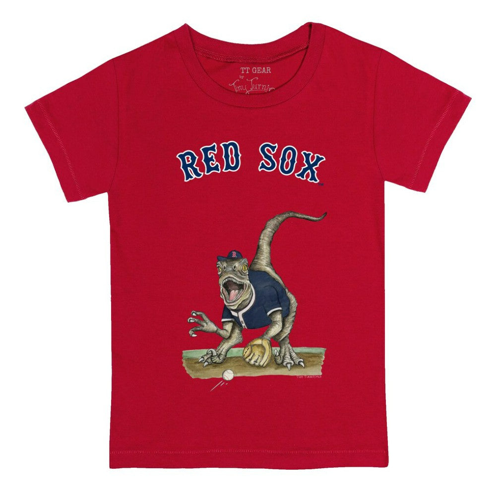 Boston Red Sox Tiny Turnip Youth Velociraptor T-Shirt - Red T-shirts