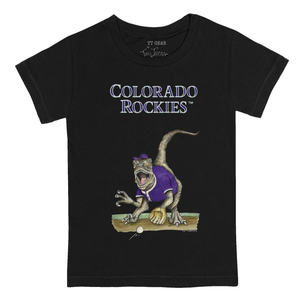 Colorado Rockies Tiny Turnip Youth Velociraptor T-Shirt - Black T-shirts