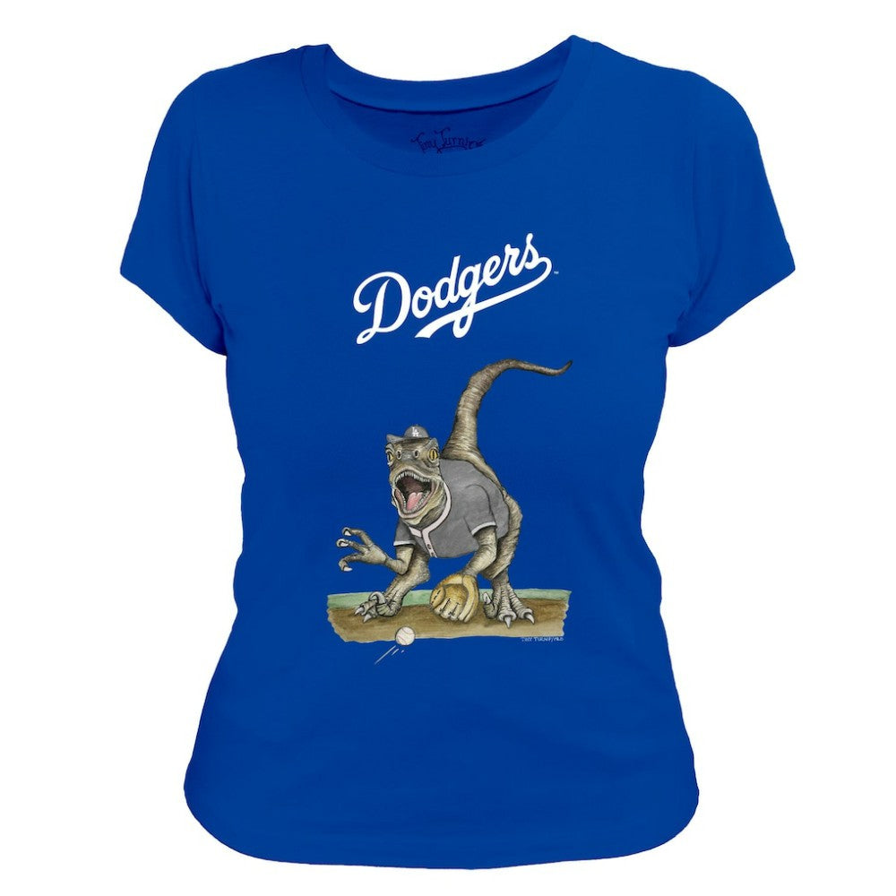 Los Angeles Dodgers Tiny Turnip Women's Velociraptor T-Shirt - Royal T-shirts