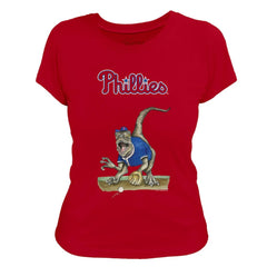 Philadelphia Phillies Tiny Turnip Women's Velociraptor T-Shirt - Red T-shirts