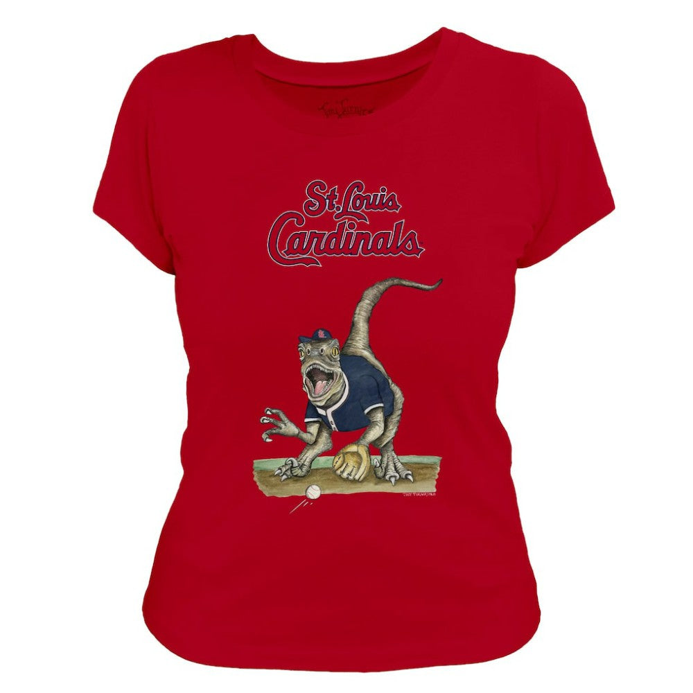 St. Louis Cardinals Tiny Turnip Women's Velociraptor T-Shirt - Red T-shirts